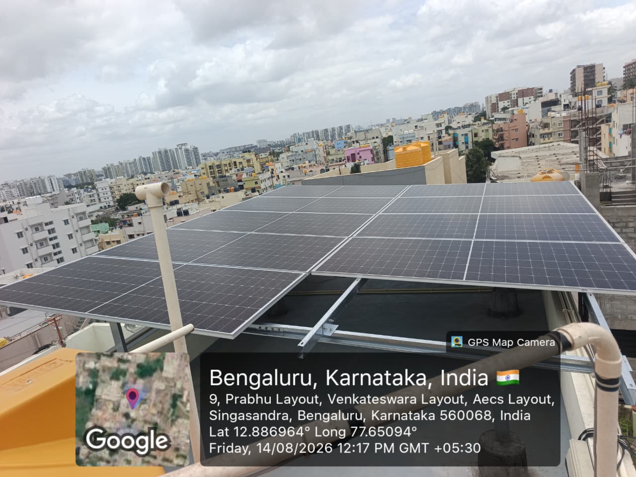 Singasandra rooftop solar installation in Bengaluru